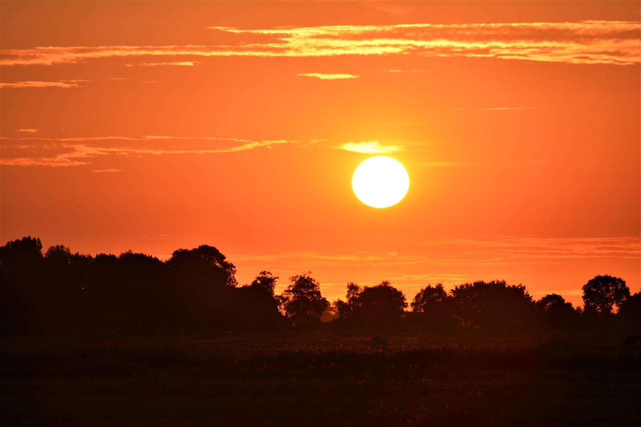 Saulėlydžio,  Rheiderland Taip Pat Yra:,  Pobūdį,  Prieblanda,  Saulės,  Nuotaika,  Vasara,  Dangus,  Atmosferos,  Oranžinė