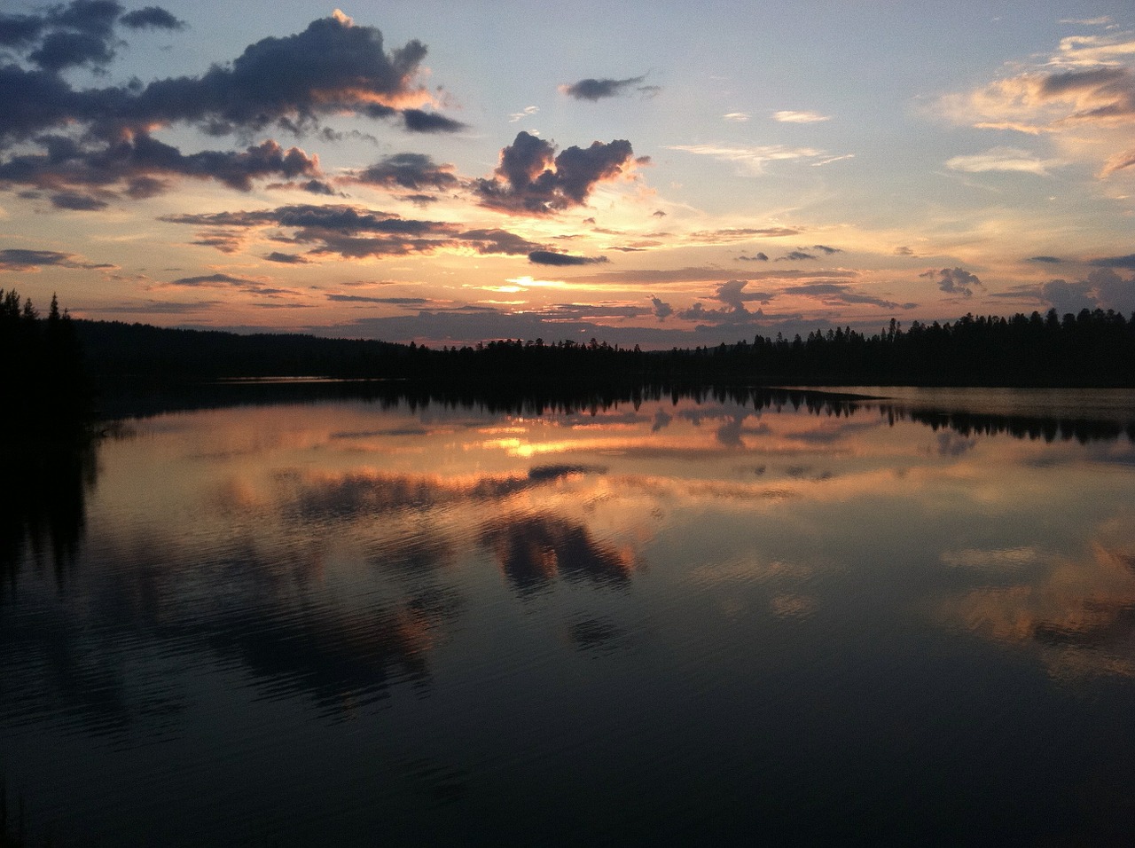 Saulėlydis, Finland, Ežeras, Dangus, Atspindys, Gražus, Kraštovaizdis, Ramus, Skandinavija, Nemokamos Nuotraukos