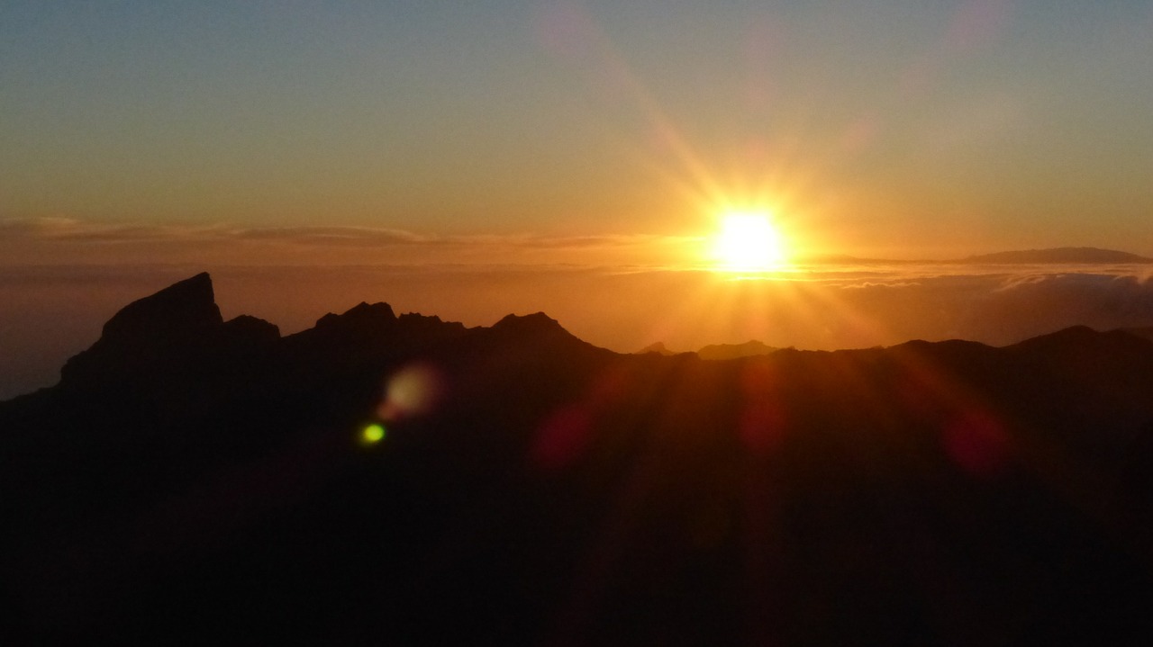 Saulėlydis, Teno Kalnai, Saulė, Atgal Šviesa, Tenerifė, Kanarų Salos, Praeiti, Masca, Santiago Del Teide, La Palma