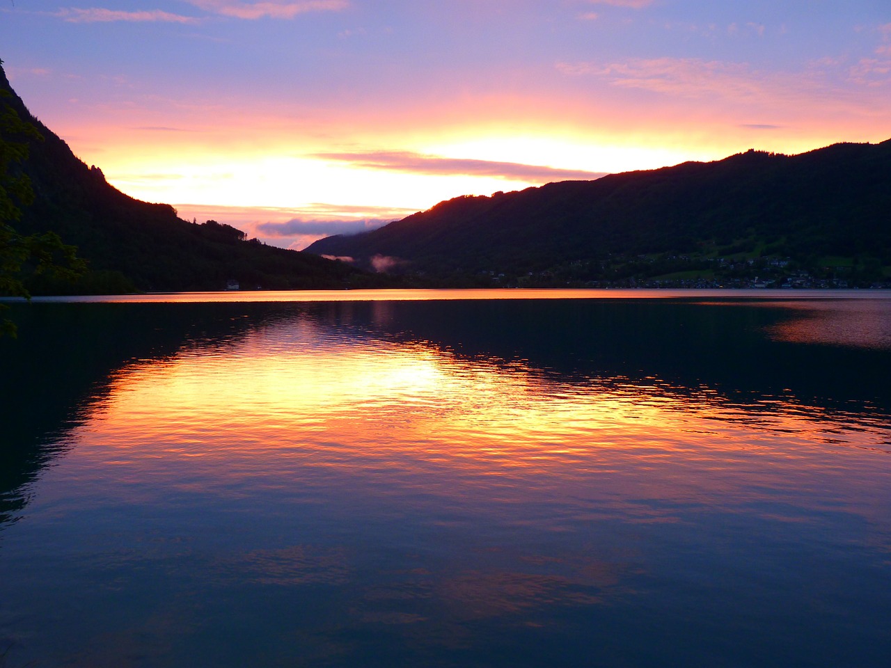 Saulėlydis, Abendstimmung, Ežeras, Vanduo, Debesys, Attersee, Nemokamos Nuotraukos,  Nemokama Licenzija