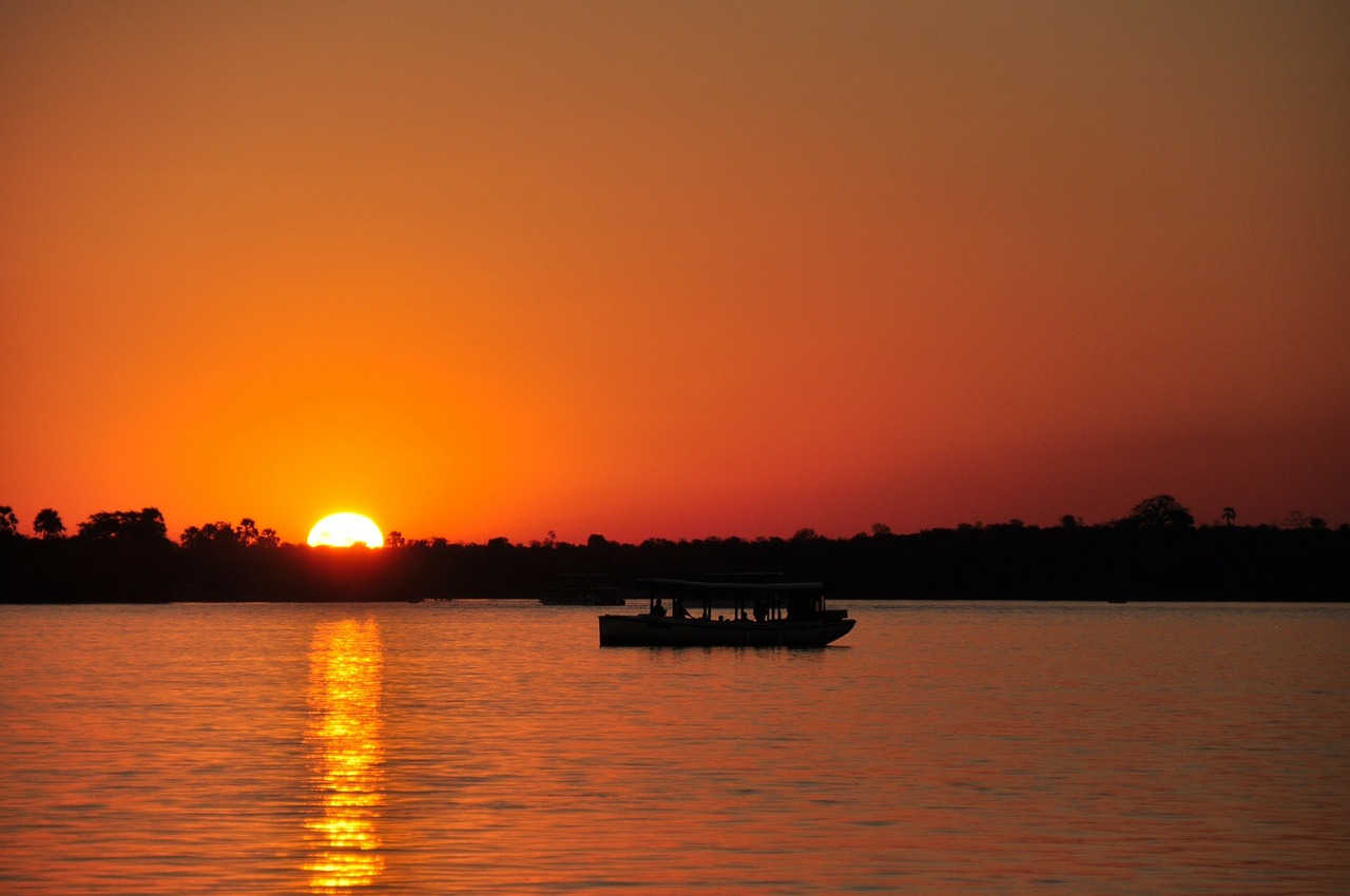 Saulėlydis, Upė, Saulė, Boot, Zambezi, Romantika, Vanduo, Abendstimmung, Nemokamos Nuotraukos,  Nemokama Licenzija