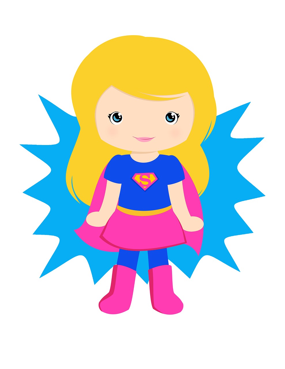 Super Mergina, Super Mergina, Rožinė Super Mergaitė, Mergaitė, Super, Super Herojus, Herojus, Galia, Kostiumas, Moteris