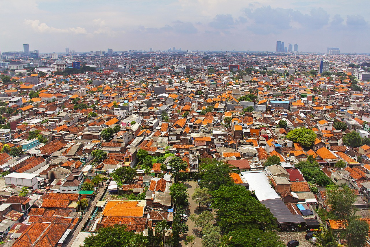 Surabaya,  Indonezija,  Top,  Miestas,  Kelionė,  Gražus,  Namai,  Vaizdas Iš Viršaus,  Miestas,  Miestovaizdis