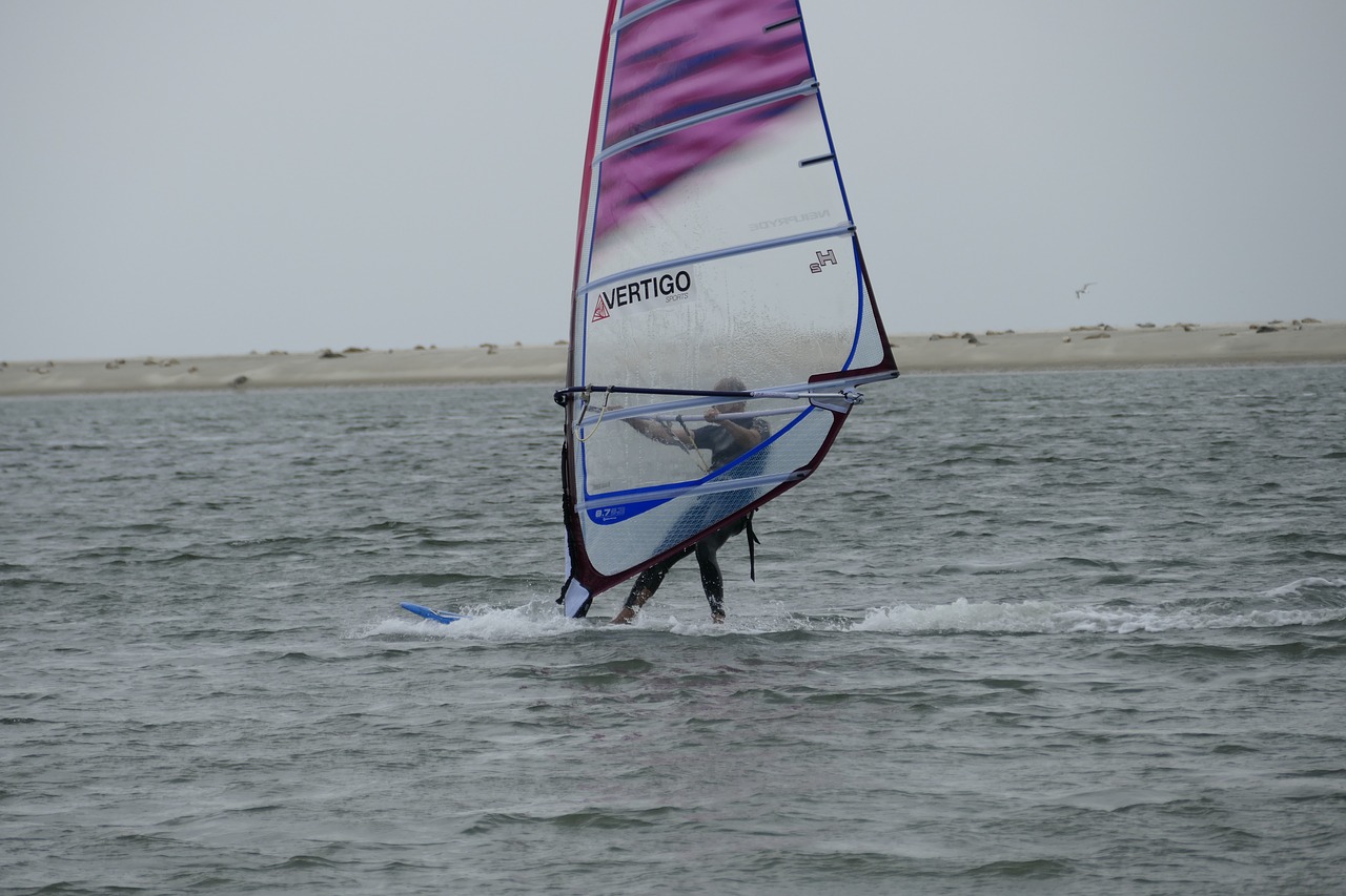 Surfer, Borkum, Šiaurės Jūra, Sportas, Jūra, Banglentė, Buriu, Platus, Horizontas, Vandens Sportas