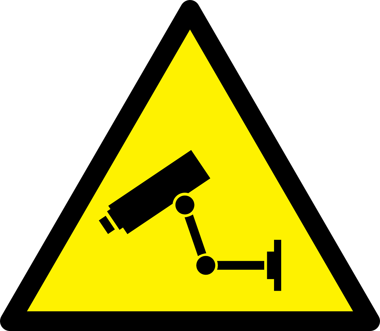 Stebėjimas, Fotoaparatas, Cctv, Saugumas, Ženklas, Geltona, Įspėjimas, Nemokama Vektorinė Grafika, Nemokamos Nuotraukos,  Nemokama Licenzija