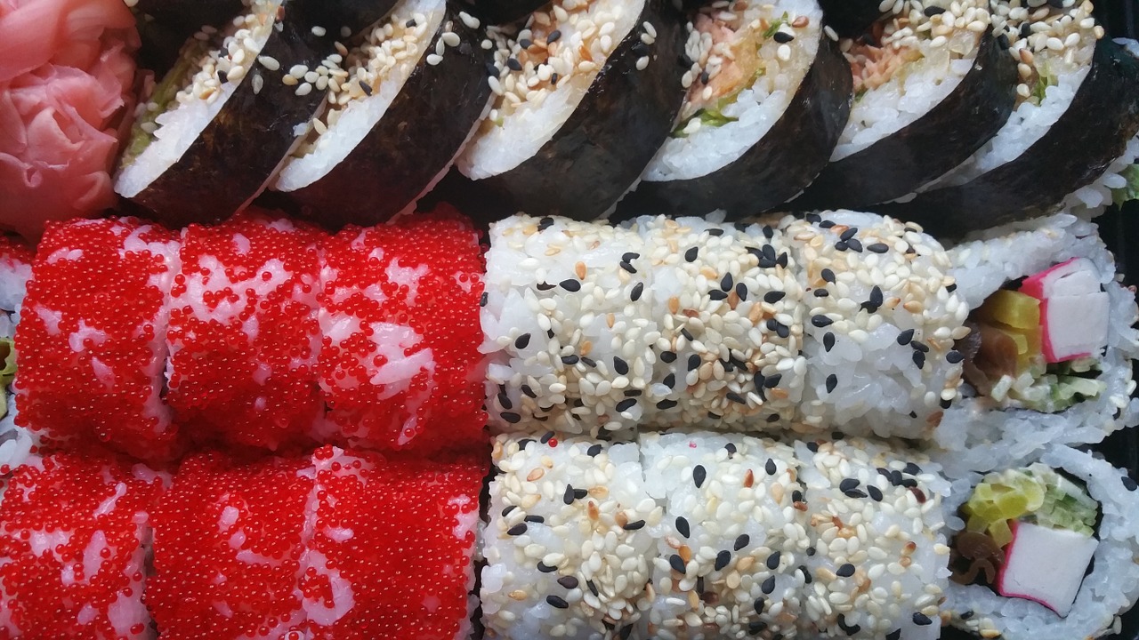 Sushi, Ritinėliai, Maistas, Japanese, Ryžiai, Šviežias, Vakarienė, Maki, Žuvis, Mityba