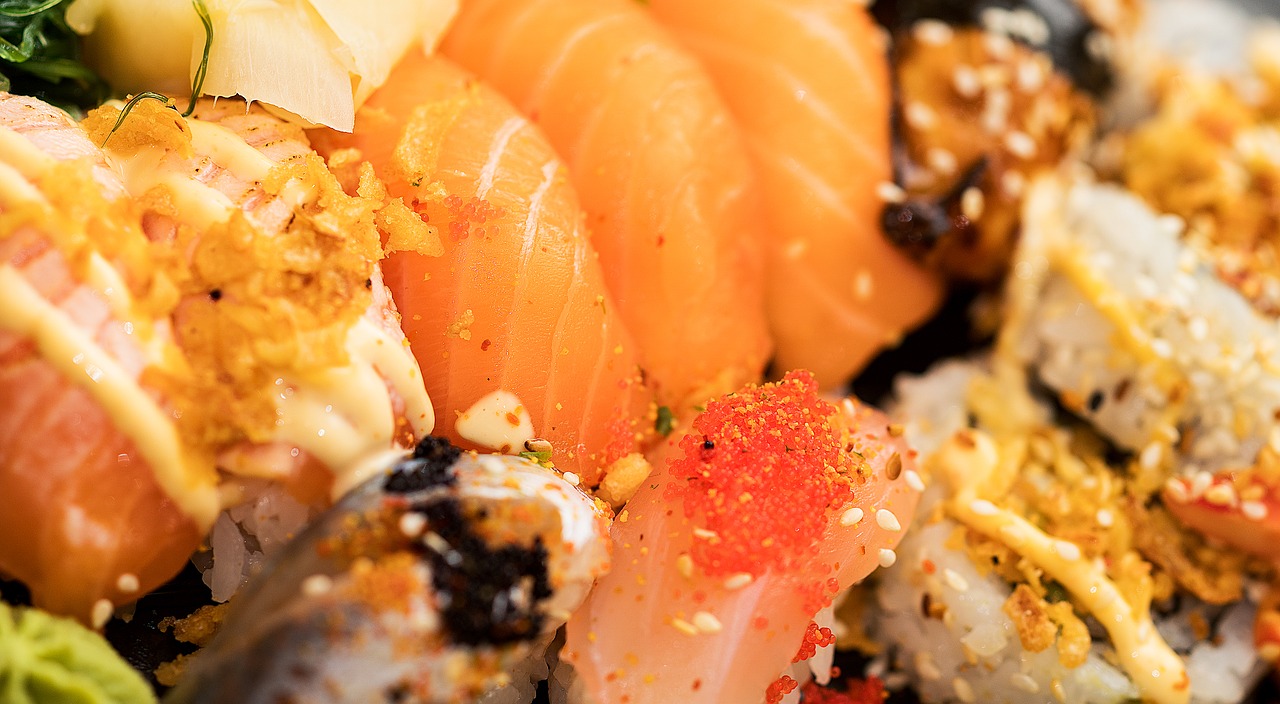 Sushi, Atimti, Maistas, Maistas, Jūros Gėrybės, Japanese, Roll, Žuvis, Ryžiai, Lašiša