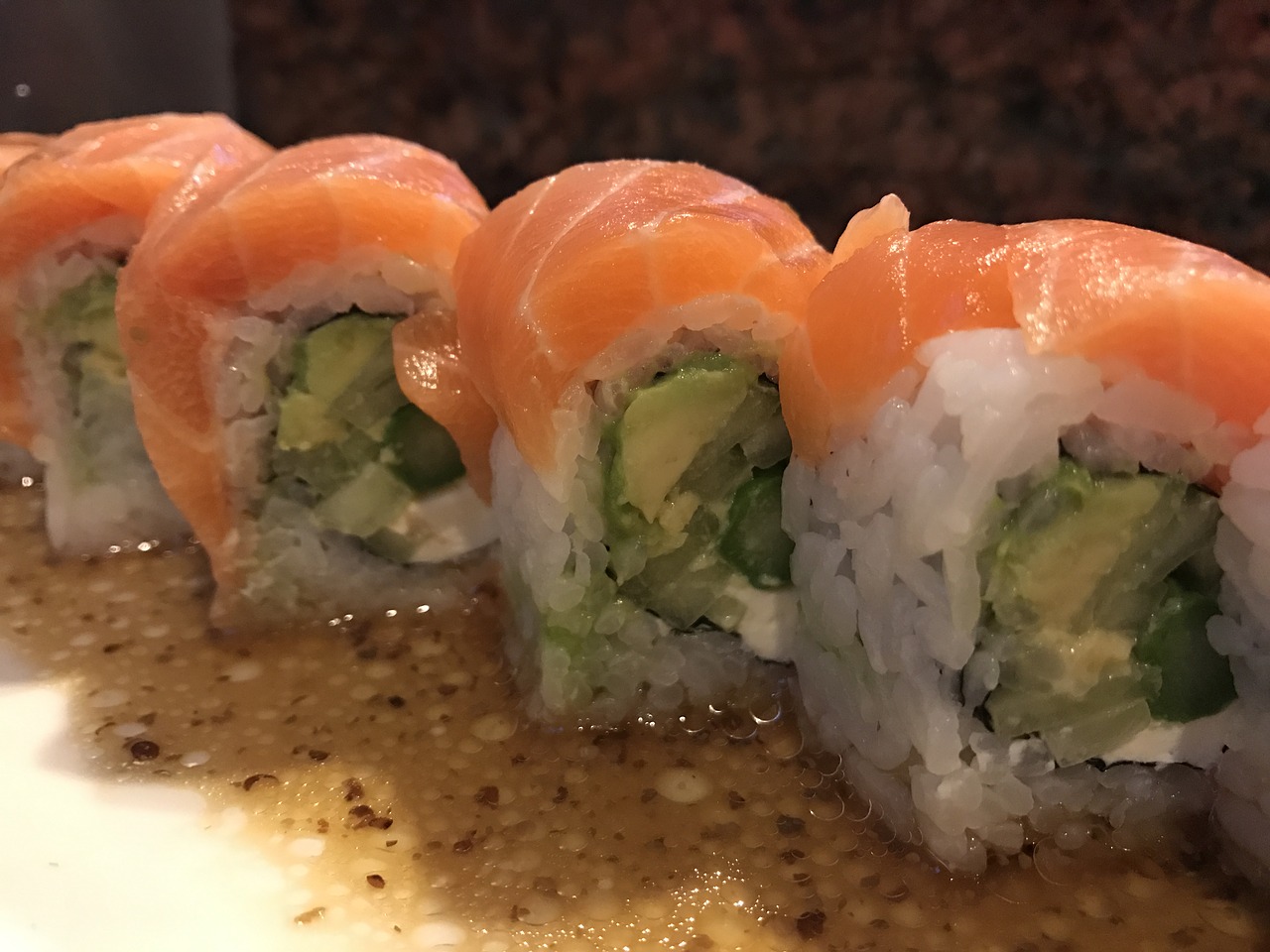 Sushi, Roll, Japanese, Ryžiai, Jūros Gėrybės, Maistas, Maistas, Japonija, Tradicinis, Lašiša