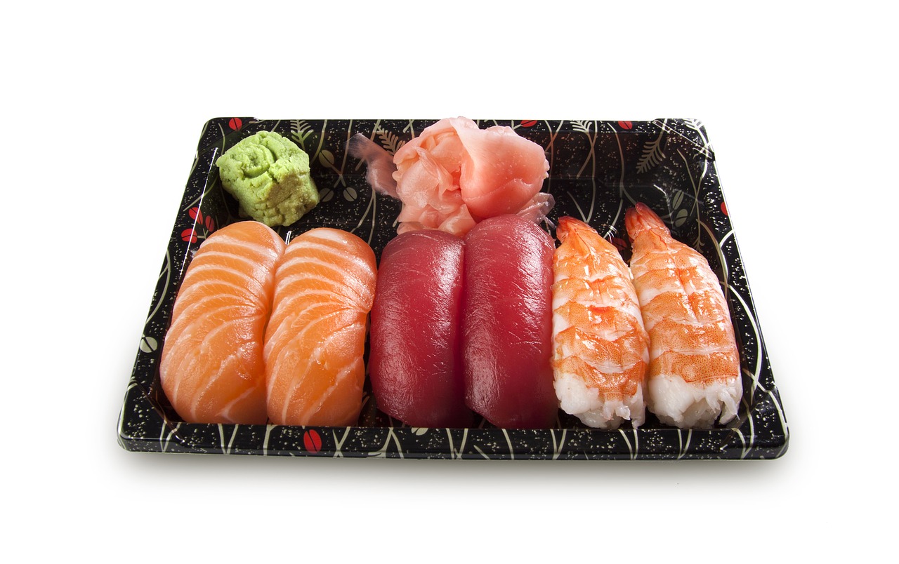 Sushi, Nustatyti, Nigiri, Maki, Žuvis, Žaliavinis, Lašiša, Ryžiai, Wasabi, Tunų