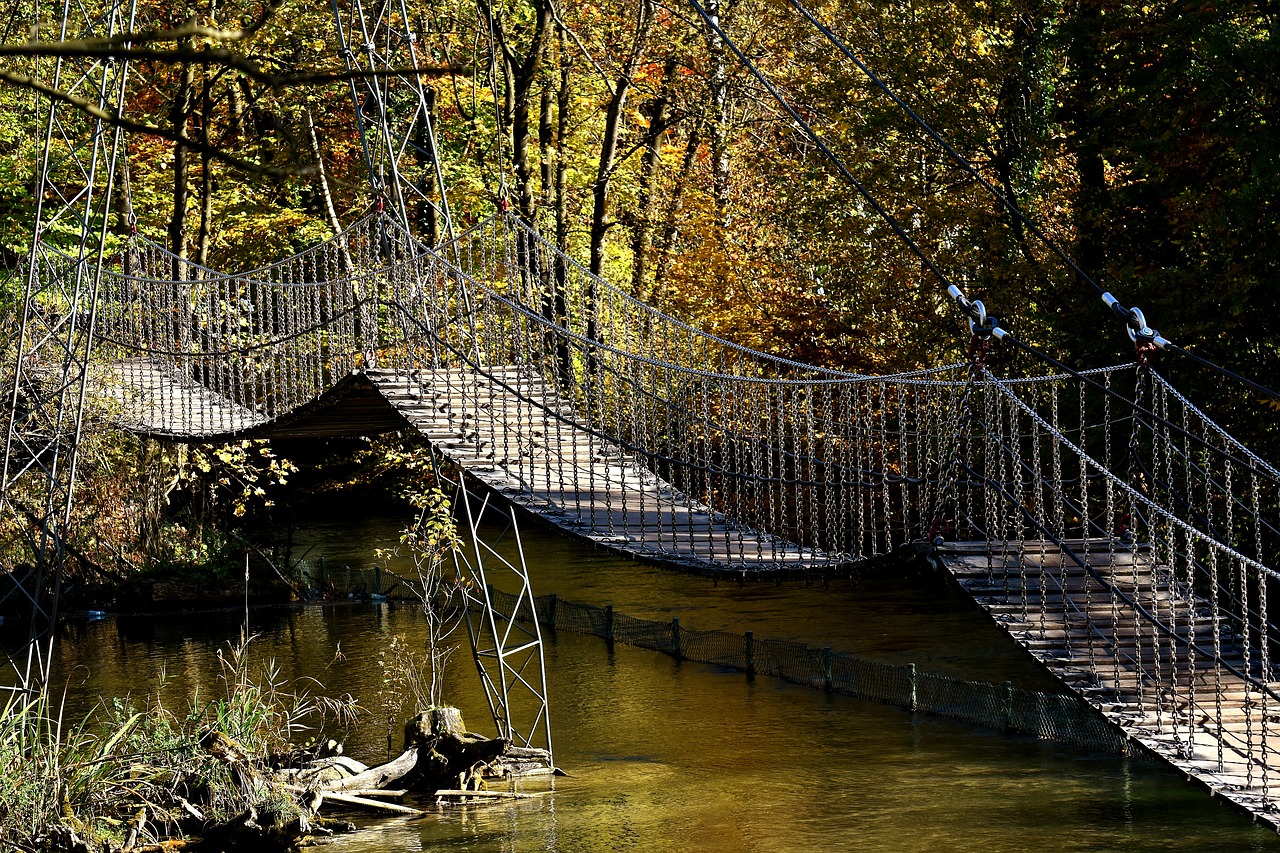 Kabantis Tiltas, Grandinės, Drebantis, Patirtis, Aukštis, Tierpark Hellabrunn, Nemokamos Nuotraukos,  Nemokama Licenzija