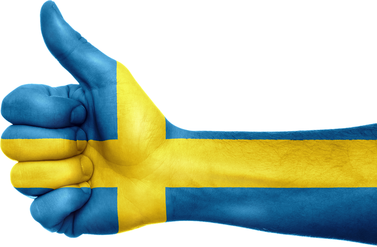 Švedija, Vėliava, Ranka, Nacionalinis, Pirštai, Patriotinis, Patriotizmas, Europietis, Gestas, Nykščiai Aukštyn