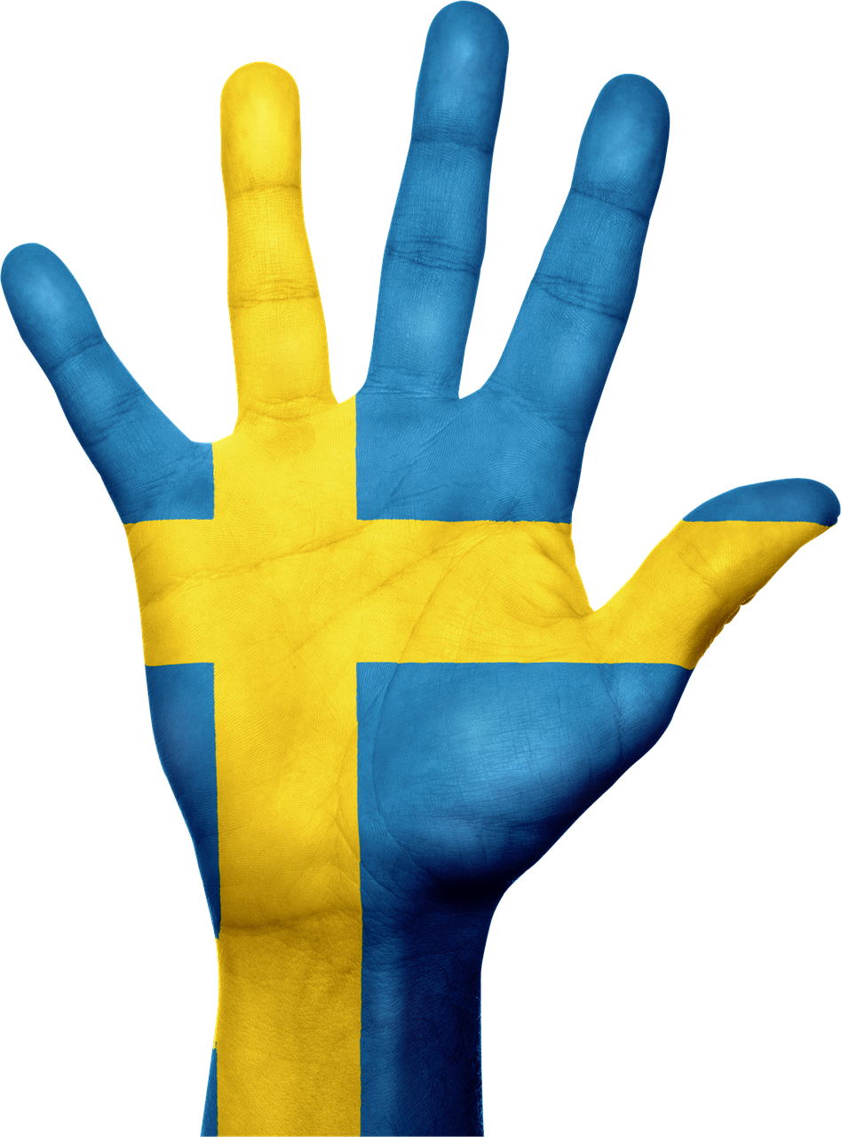Švedija, Vėliava, Ranka, Nacionalinis, Pirštai, Patriotinis, Patriotizmas, Europietis, Gestas, Nemokamos Nuotraukos