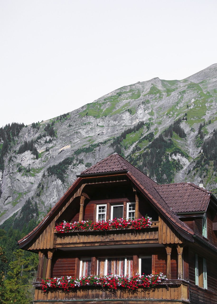 Švedijos Sodyba, Kalnai, Chalet, Šveicarija, Žemė, Bauer, Kandersteg, Berni Oberland, Kraštovaizdis, Mediniai Namai