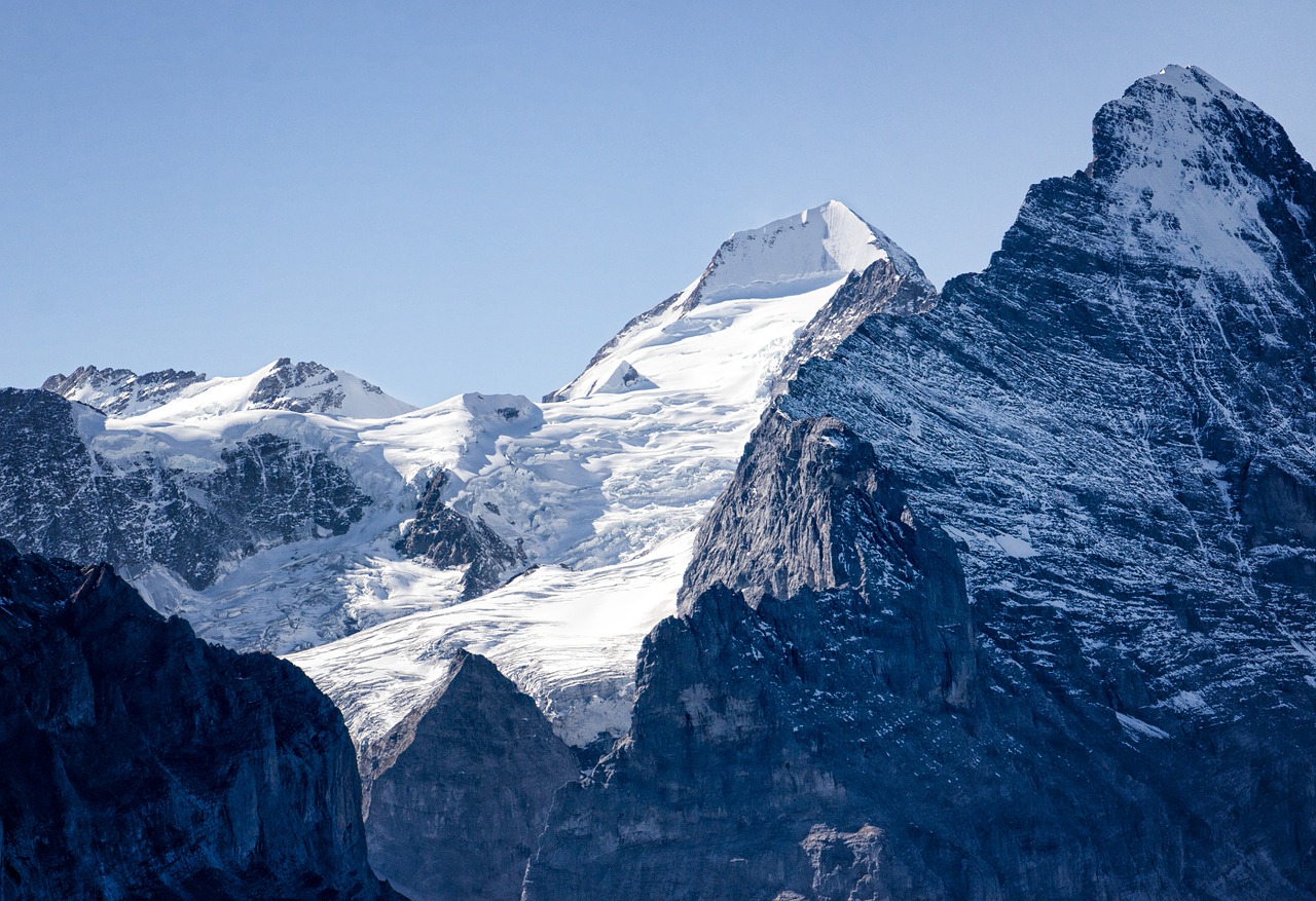 Šveicarija, Eigeris, Kalnai, Sniegas, Šiaurinė Siena, Eigero Šiaurinis Veidas, Gamta, Dangus, Vaizdas, Berni Oberland