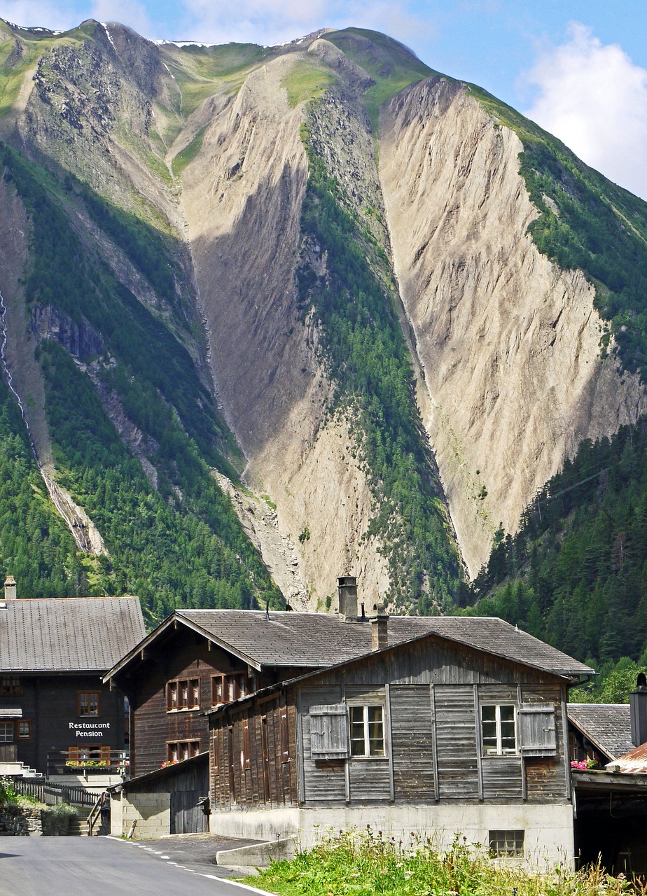 Šveicarija, Valais, Alpių, Kartus Kalnai, Binnital, Mediniai Namai, Kalnai, Kalnų Pasaulis, Deponuotas, Kraštovaizdis