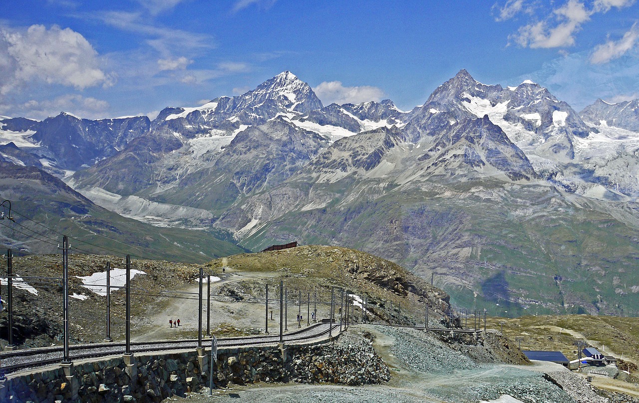 Šveicarija, Valais, Gornergrat, Alpių, Aukštas Alpės, Klausimas, Šiaurės Vakarai, La Dente Blanche, Stovo Geležinkelis, Siaurojo Geležinkelio