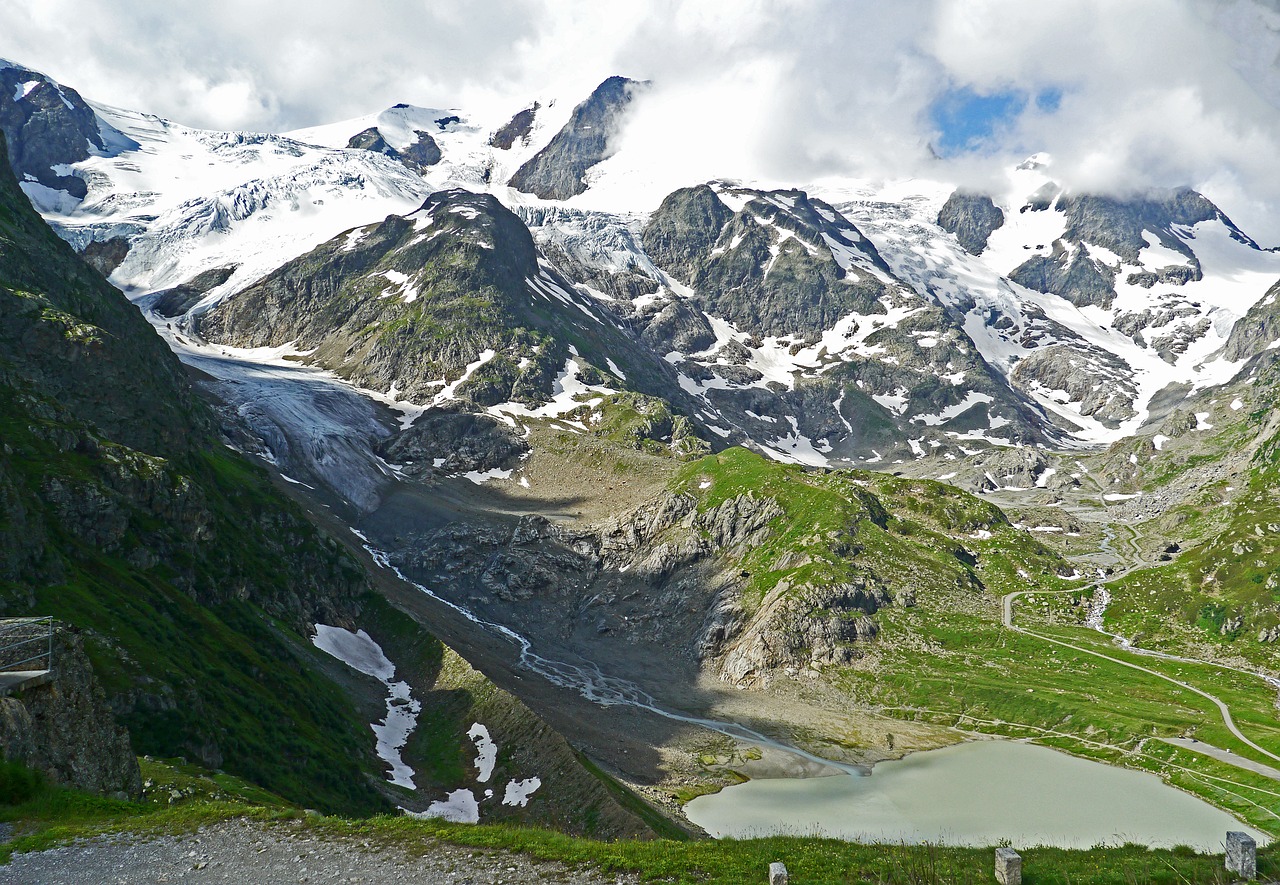 Šveicarija, Centrinis Alpės, Susten Pass, Vaizdas, Kalnai, Ledynas, Sniego Laukai, Ledynas Srautas, Bergsee, Berni Oberland