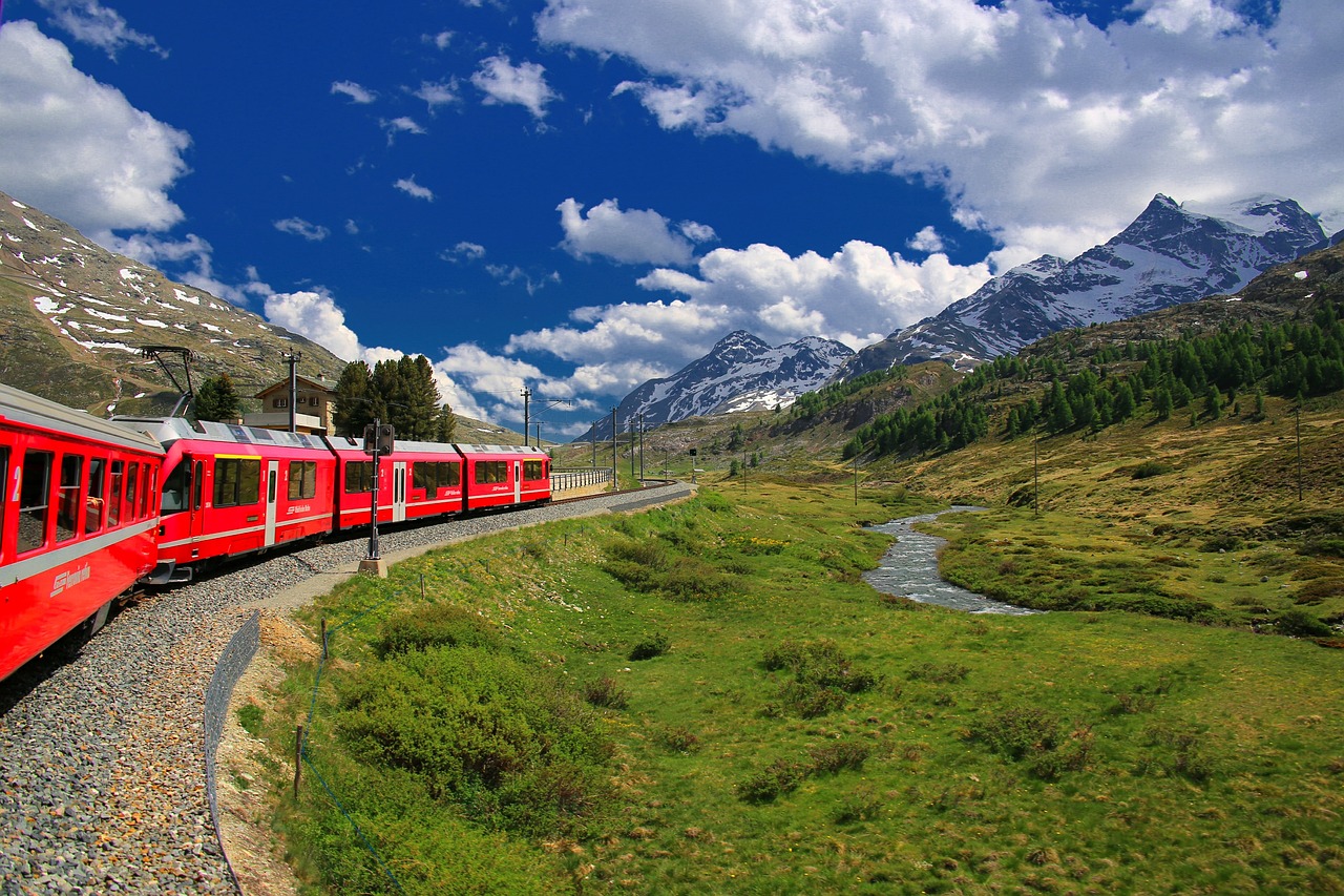 Šveicarija, Ledynas, Išreikšti, Traukinys, Geležinkelis, Kelionė, Kalnas, Lauke, Kraštovaizdis, Nemokamos Nuotraukos