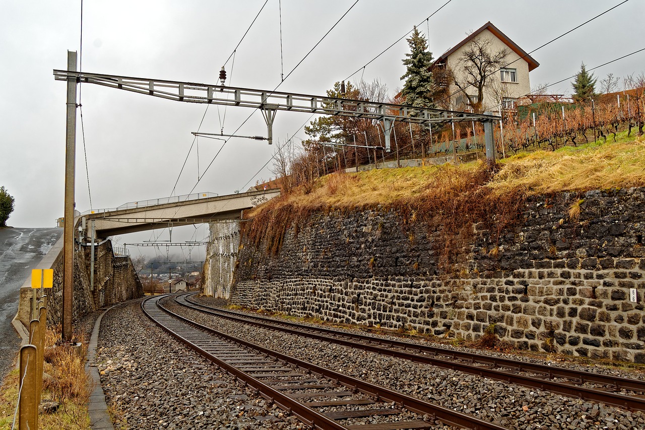 Šveicarija, Vaud, Lavaux, Geležinkelio Linija, Traukinys, Geležinkelis, Transporto Sistema, Nemokamos Nuotraukos,  Nemokama Licenzija
