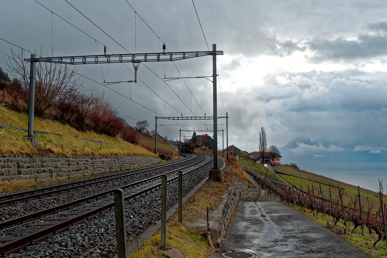 Šveicarija, Vaud, Lavaux, Geležinkelio Linija, Traukinys, Geležinkelis, Transporto Sistema, Nemokamos Nuotraukos,  Nemokama Licenzija