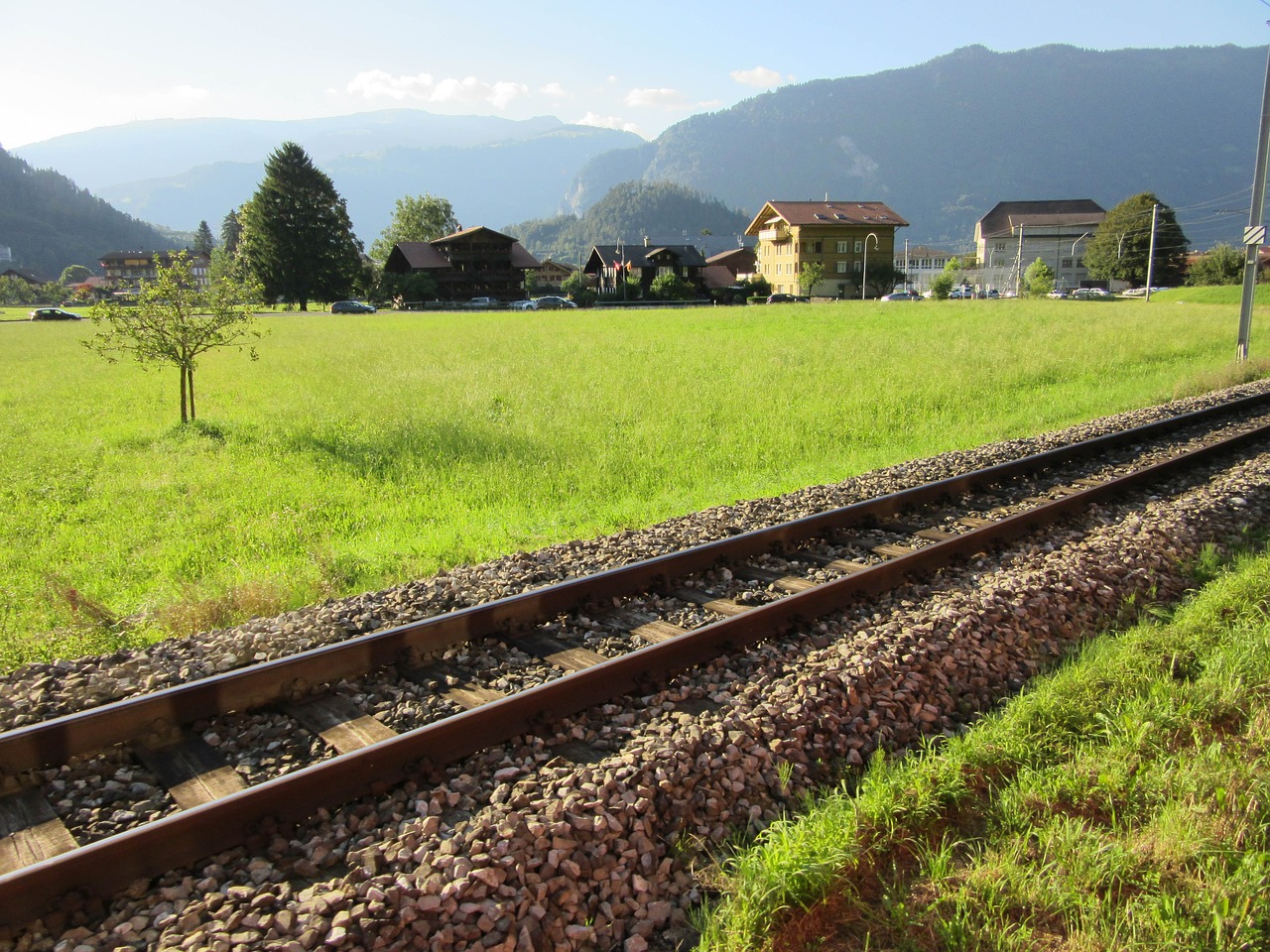 Šveicarija,  Geležinkelio,  Pievos, Nemokamos Nuotraukos,  Nemokama Licenzija