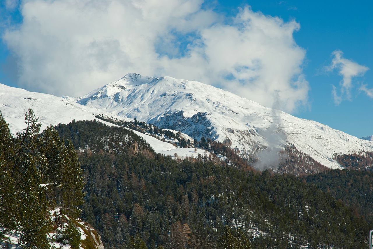 Šveicarija, Kraštovaizdis, Vaizdingas, Dangus, Debesys, Kalnai, Sniegas, Ledas, Miškas, Medžiai