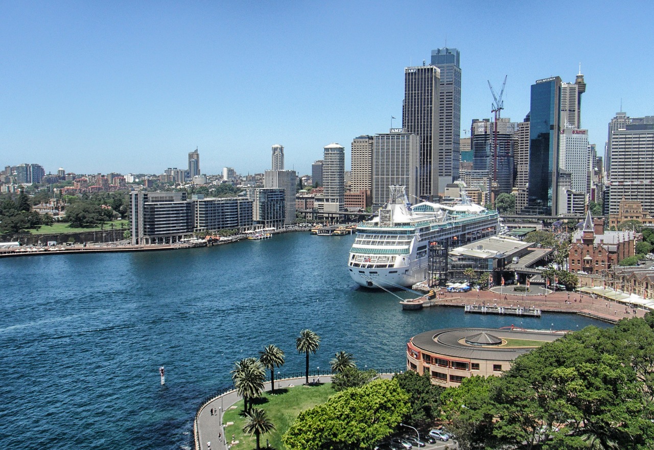 Sidnėjus, Australia, Pastatai, Dangoraižiai, Panorama, Miestas, Miestai, Vandenyno Pamušalas, Laivas, Kranto Linija