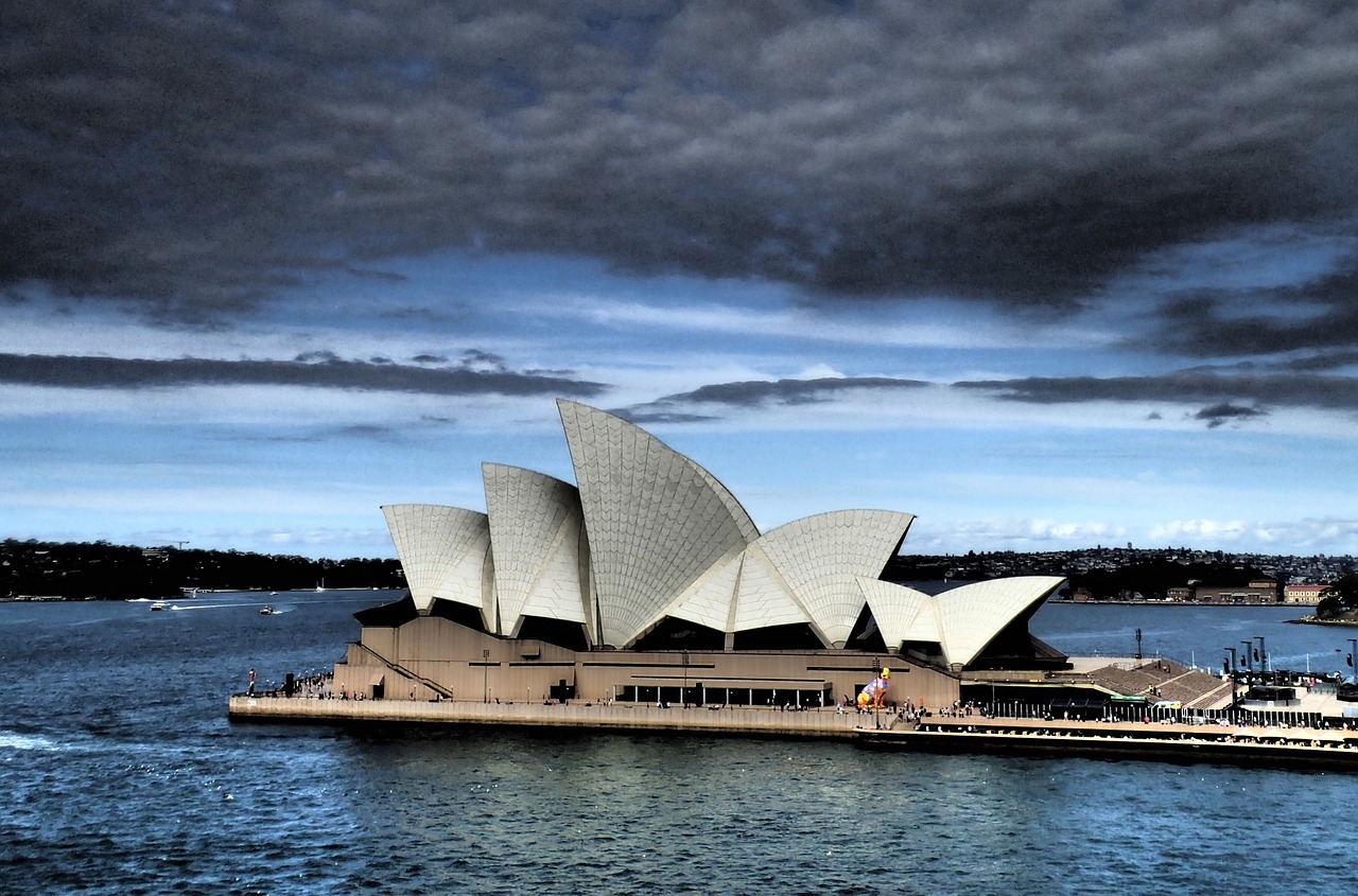 Sidnėjus,  Operos Teatras,  Audringa,  Tamsiai,  Paniuręs,  Architektūra,  Australija, Nemokamos Nuotraukos,  Nemokama Licenzija