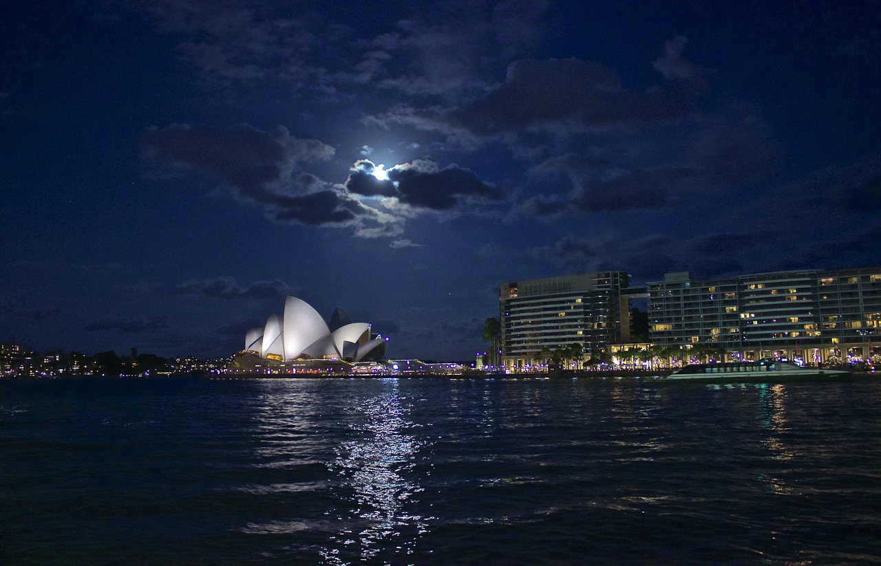 Sidnėjaus Operos Rūmai, Naktis, Australia, Uostas, Orientyras, Nemokamos Nuotraukos,  Nemokama Licenzija