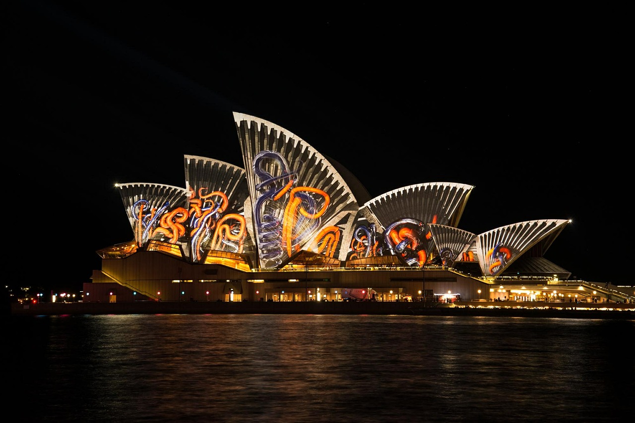 Sidnėjaus Operos Rūmai, Sidnėjus, Australia, Gyvas, Šviesos Šou, Nemokamos Nuotraukos,  Nemokama Licenzija
