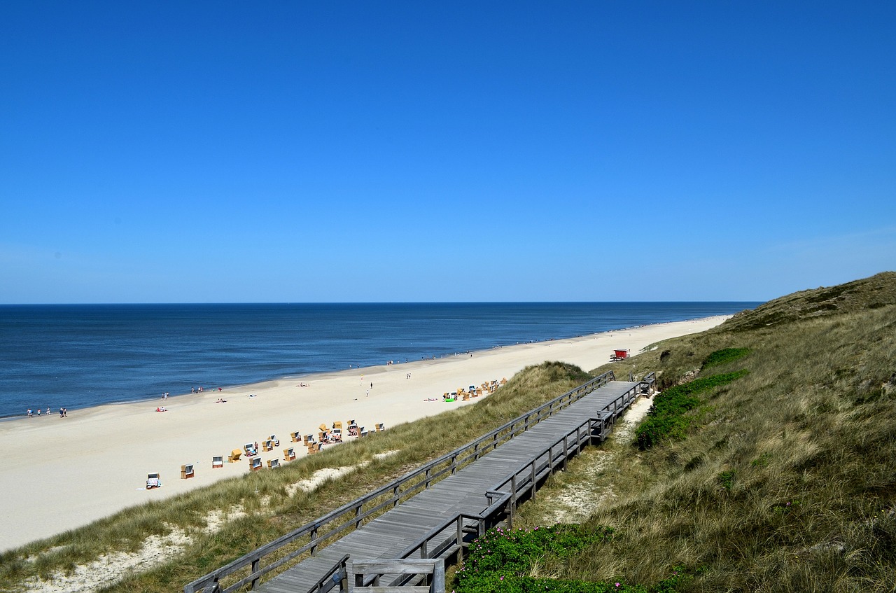 Sylt,  Wenningstedt,  Sala,  Šiaurės Jūra,  Papludimys,  Medienos Laiptų,  Seetreppe,  Statyba,  Kraštovaizdis,  Atostogos