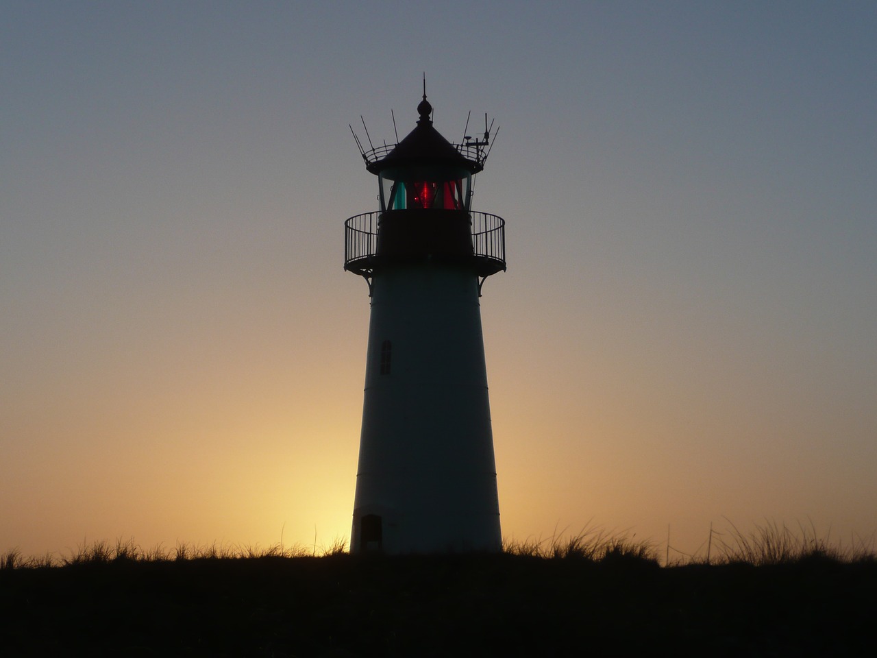 Sylt, Švyturys, Saulėlydis, Kraštovaizdis, Abendstimmung, Kranto, Saulės Šviesa, Apšvietimas, Dusk, Vakaro Saulė