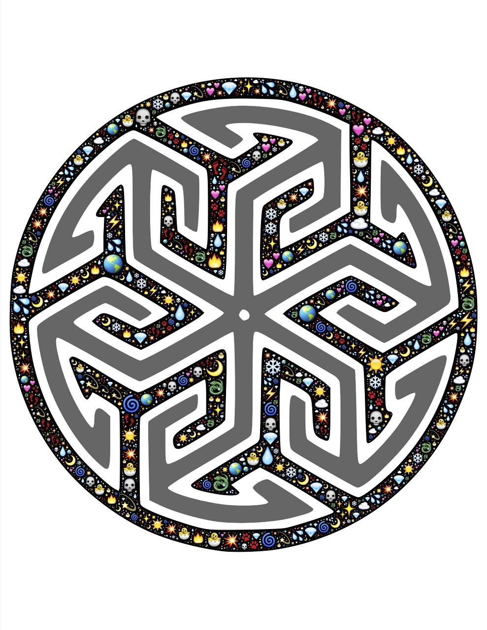 Simbolis, Ratas, Mandala, Dizainas, Modelis, Islamas, Religinis, Mistinis, Strėlės, Stipinai