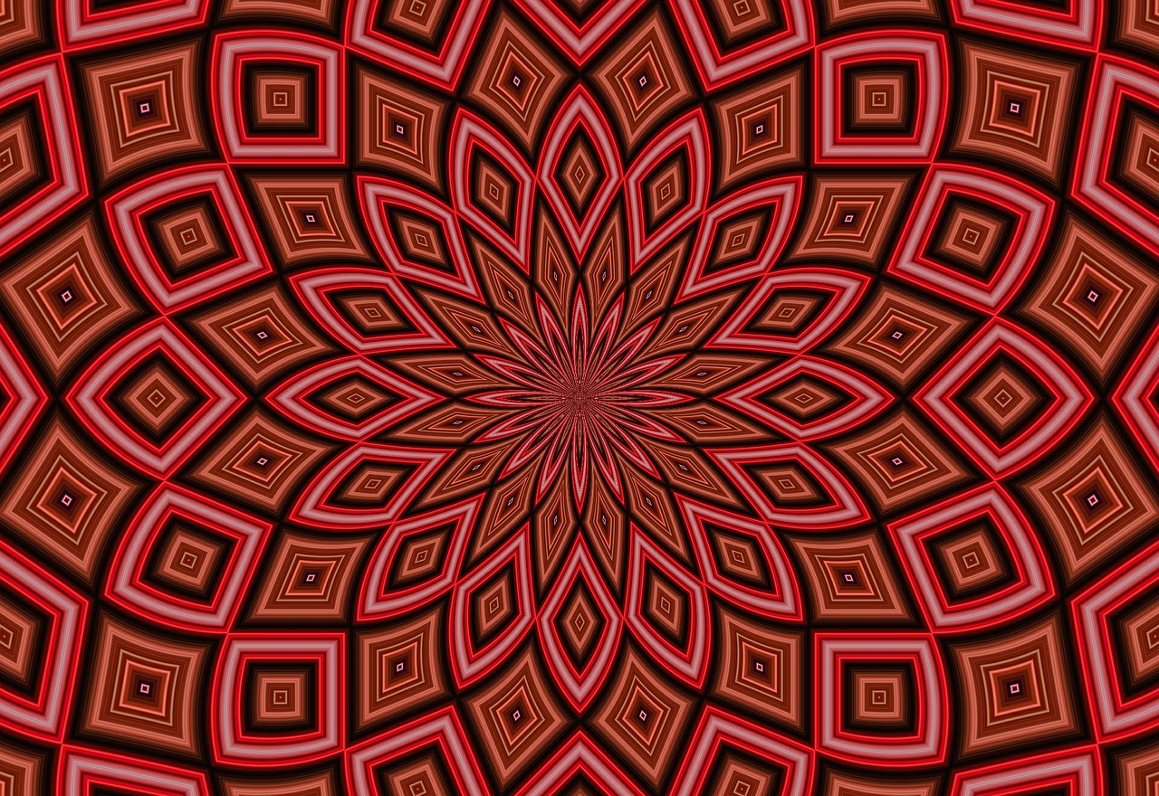 Simetrija, Kaleidoskopas, Raudona, Abstraktus, Fonas, Modelis, Nemokamos Nuotraukos,  Nemokama Licenzija