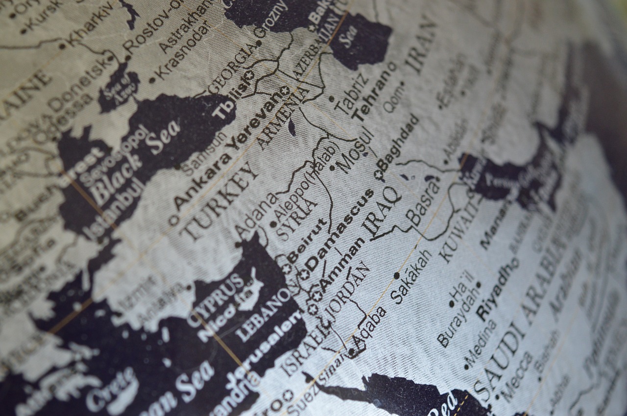 Sirija, Artimieji Rytai, Žemėlapis, Gaublys, Iraq, Žemynas, Pasaulis, Turkija, Šalis, Geografija