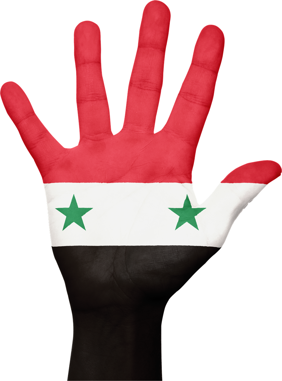 Sirija, Vėliava, Ranka, Nacionalinis, Pirštai, Patriotinis, Patriotizmas, Viduryje, Rytus, Rytas