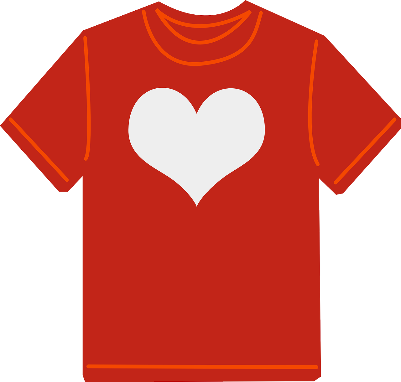 T-Shirt, Raudona, Drabužiai, Apranga, Mada, Marškinėliai, Širdis, Meilė, Nemokama Vektorinė Grafika, Nemokamos Nuotraukos