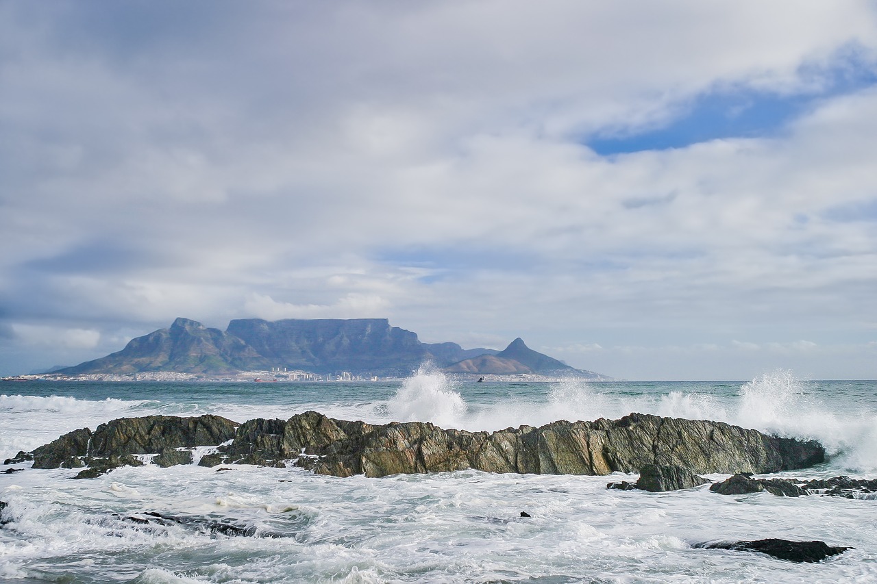 Stalo Kalnas, Vandenynas, Dangus, Cape Town, Įlanka, Rokas, Banga, Vaizdingas, Mėlynas, Į Pietus