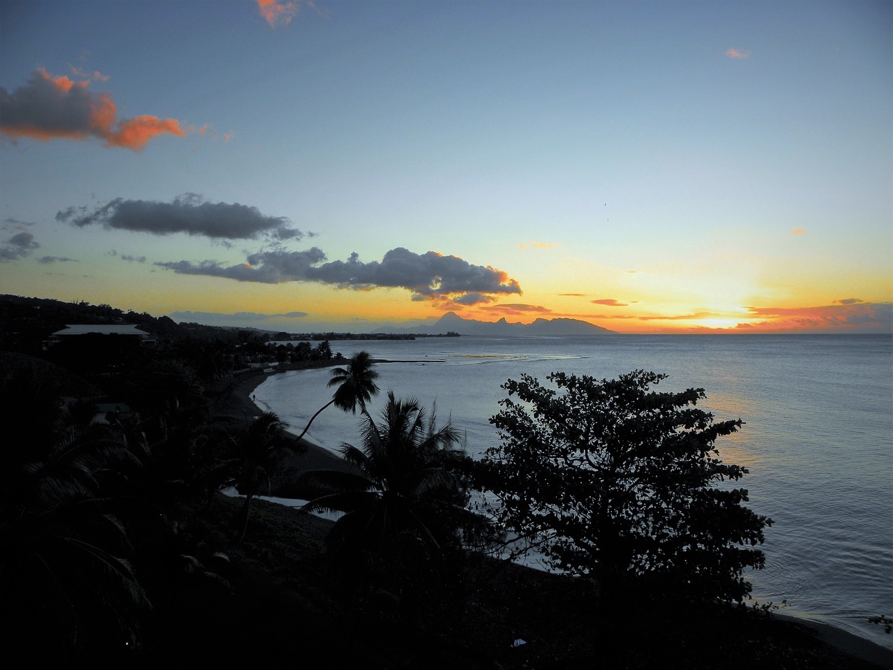 Tahiti, Saulėlydis, Sala, Nemokamos Nuotraukos,  Nemokama Licenzija