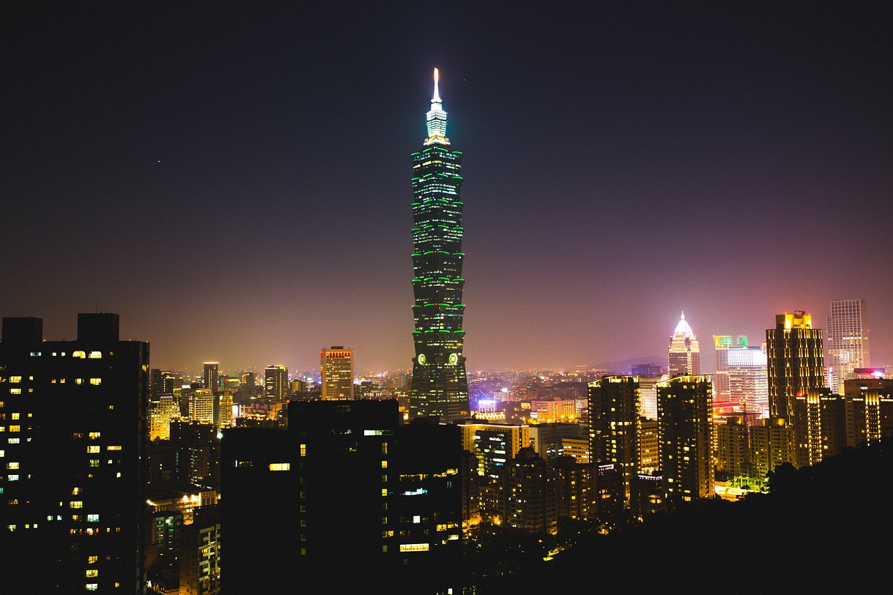 Taipeh 101, Taipei, Miesto Panorama, Miestas, Naktis, Panorama, Dangoraižis, Miesto, Architektūra, Taivanas