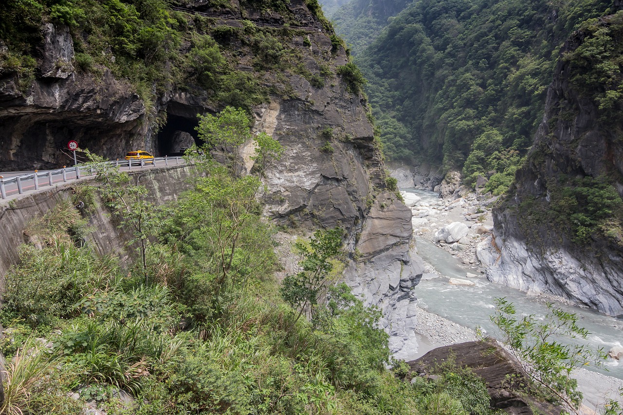 Taivanas, Taroko, Kalnai, Upė, Slėnis, Gorge, Nacionalinis, Kanjonas, Turizmas, Atrakcionai