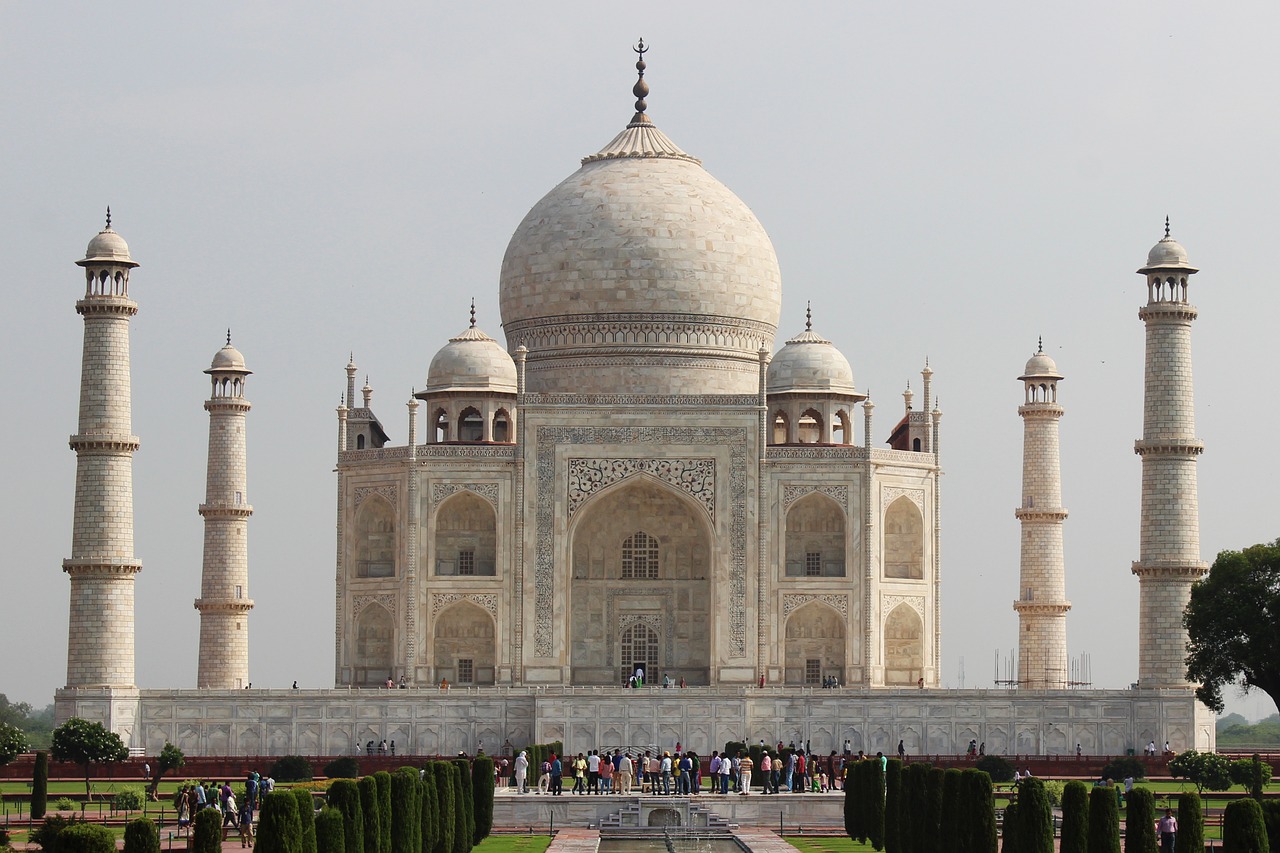 Taj Mahal, Indija, Taj, Mahal, Agra, Asija, Marmuras, Kelionė, Stebuklas, Balta