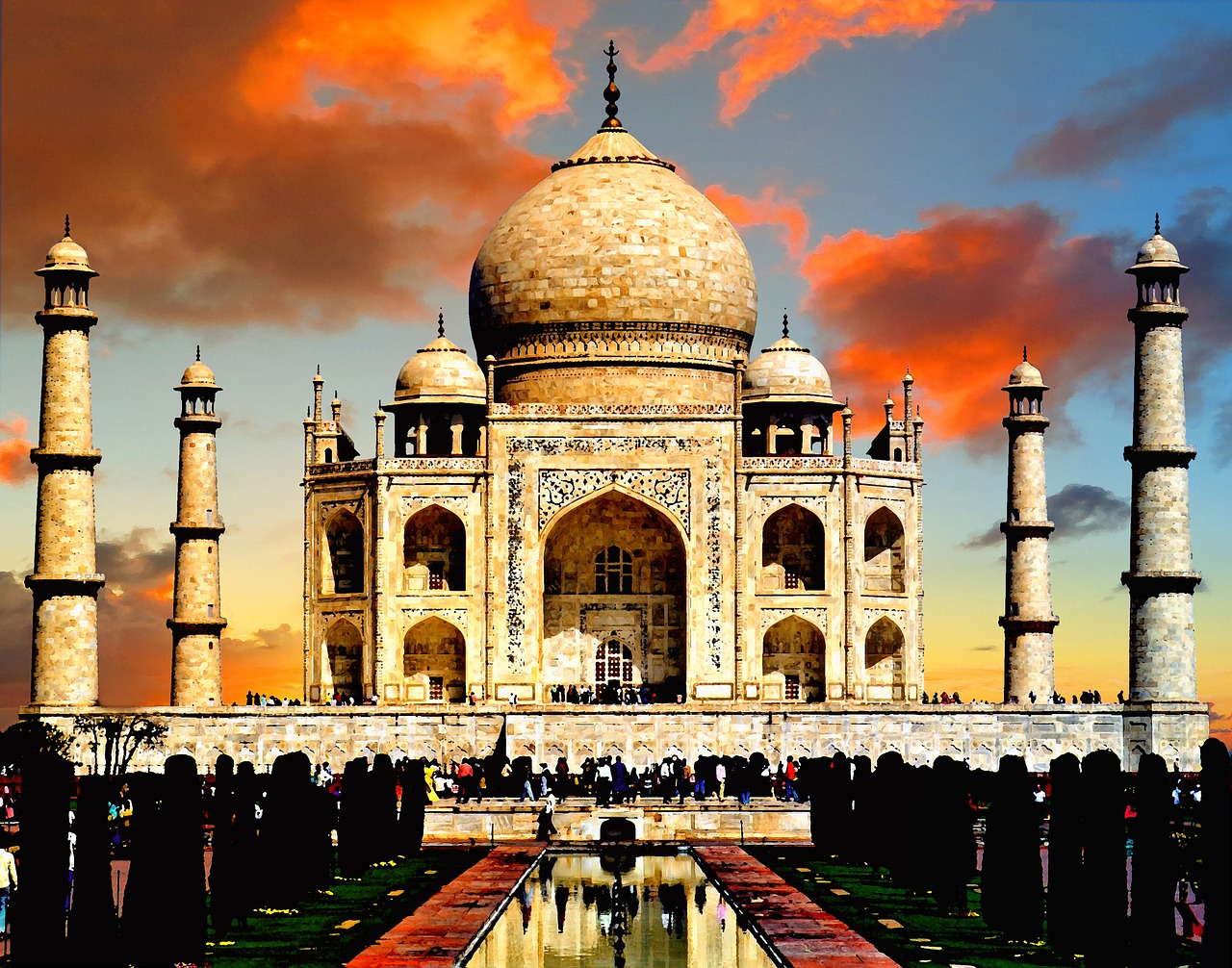 Taj Mahal, Indija, Taj, Mahal, Asija, Marmuras, Agra, Architektūra, Paminklas, Kelionė