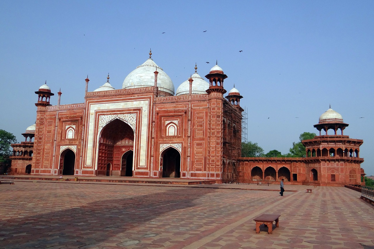 Taj Mahal Mečetė, Raudonasis Smiltainis, Taj Kompleksas, Agra, Unesco Svetainė, Indija, Nemokamos Nuotraukos,  Nemokama Licenzija