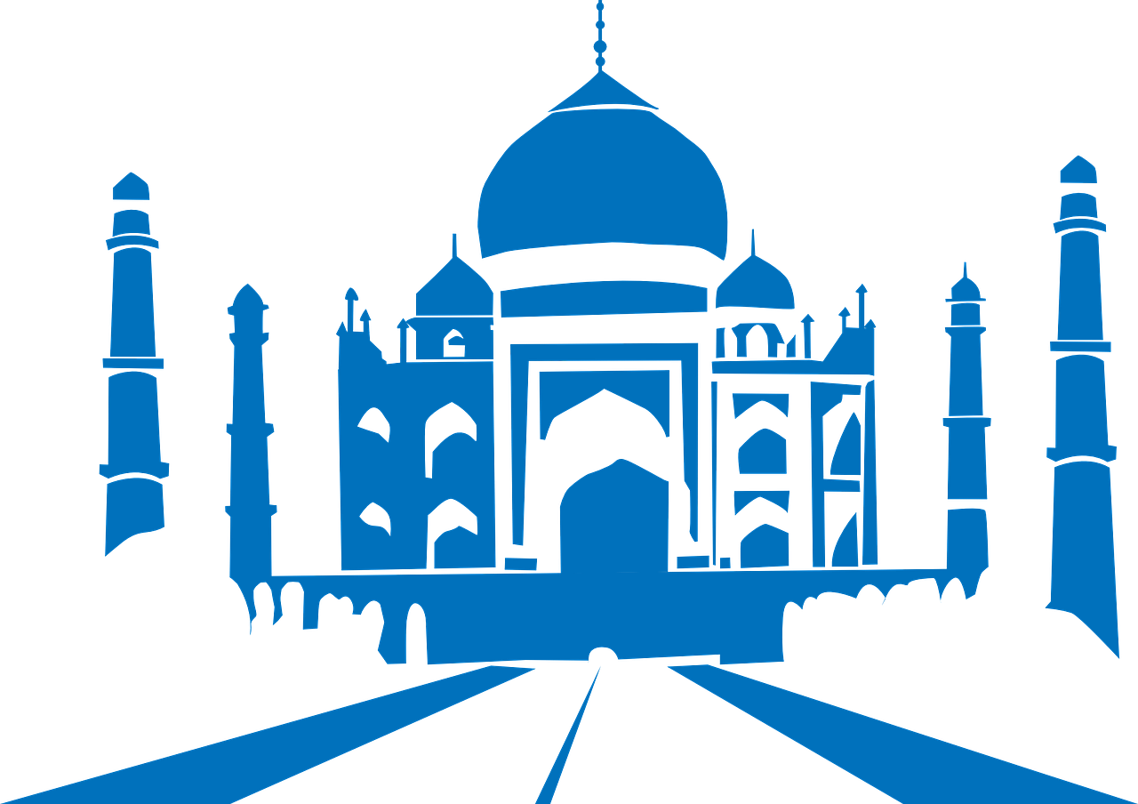 Taj Mahal, Taj, Siluetas, Mėlynas, Indija, Agra, Architektūra, Minaretas, Marmuras, Moghalas