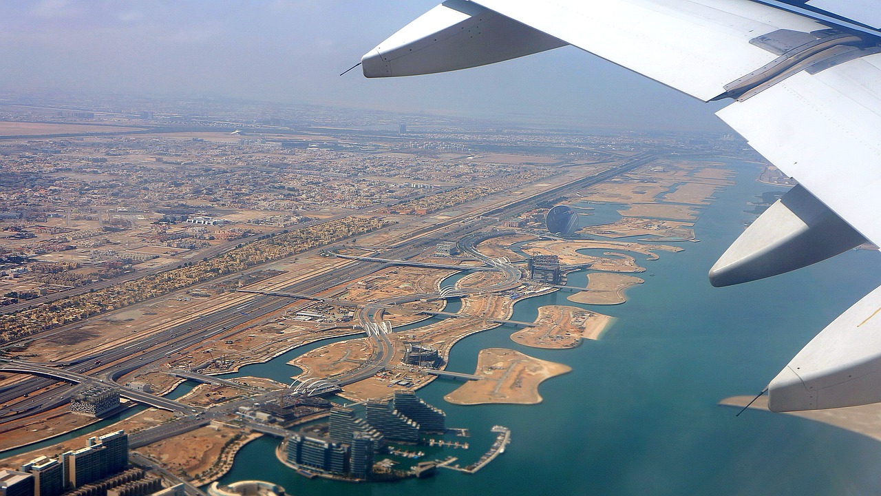 Pakilimas, Vaizdas Iš Viršaus, Abu Dabis, U E E, Emiratai, Persų Įlanką, Papludimys, Krantinė, Miestas, Turizmas