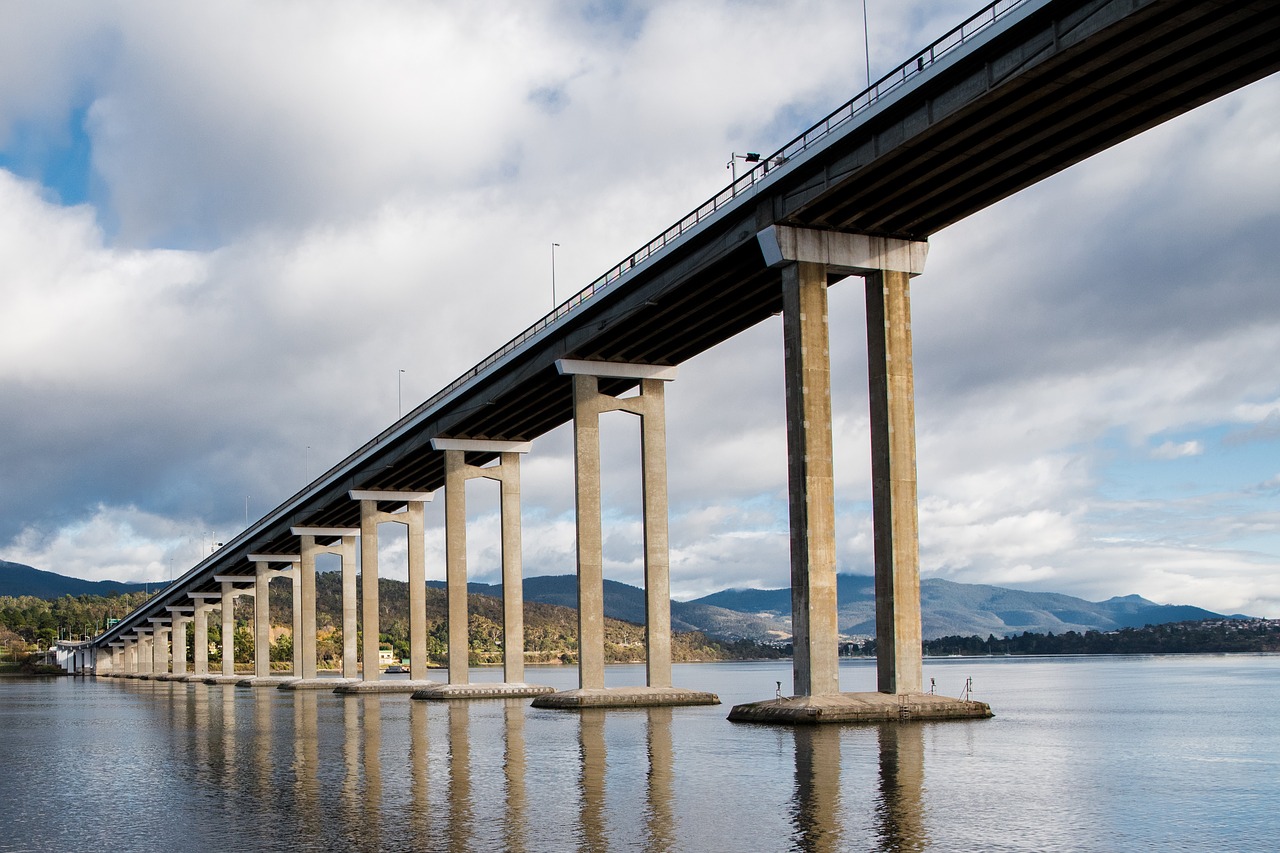 Tasman Tiltas,  Derwent Upe,  Hobartas,  Tasmanija,  Tiltas,  Upė,  Australija,  Vandens,  Architektūra,  Kirtimas
