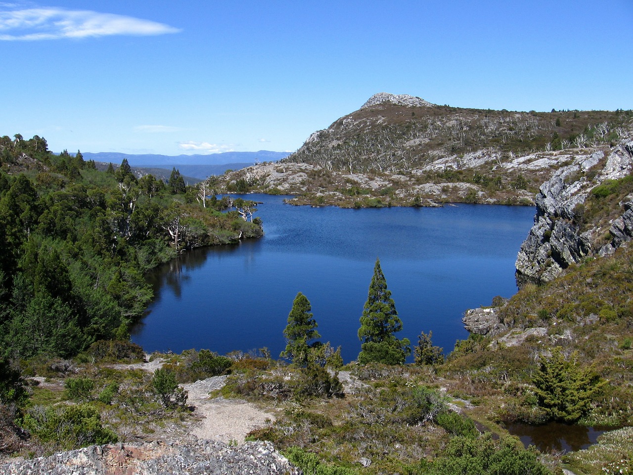 Tasmanija, Žygiai, Trasa, Kalnai, Ežeras, Kraštovaizdis, Australia, Sausumos Keliai, Ežero St Clair, Vanduo