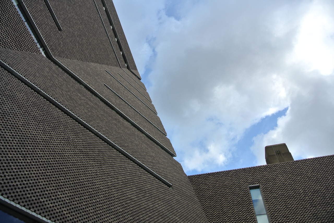 Tate, Šiuolaikiška, Plyta, Langai, Fasadas, Mūrinis Mūras, Orientyras, Galerija, Londonas, Architektūra