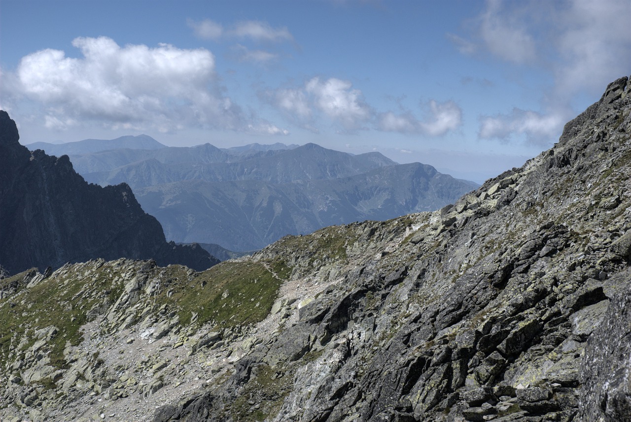 Tatry, Bystre Sedlo, Slovakija, Kalnai, Vistas, Kraštovaizdis, Viršūnės, Dangus, Debesys, Gamta